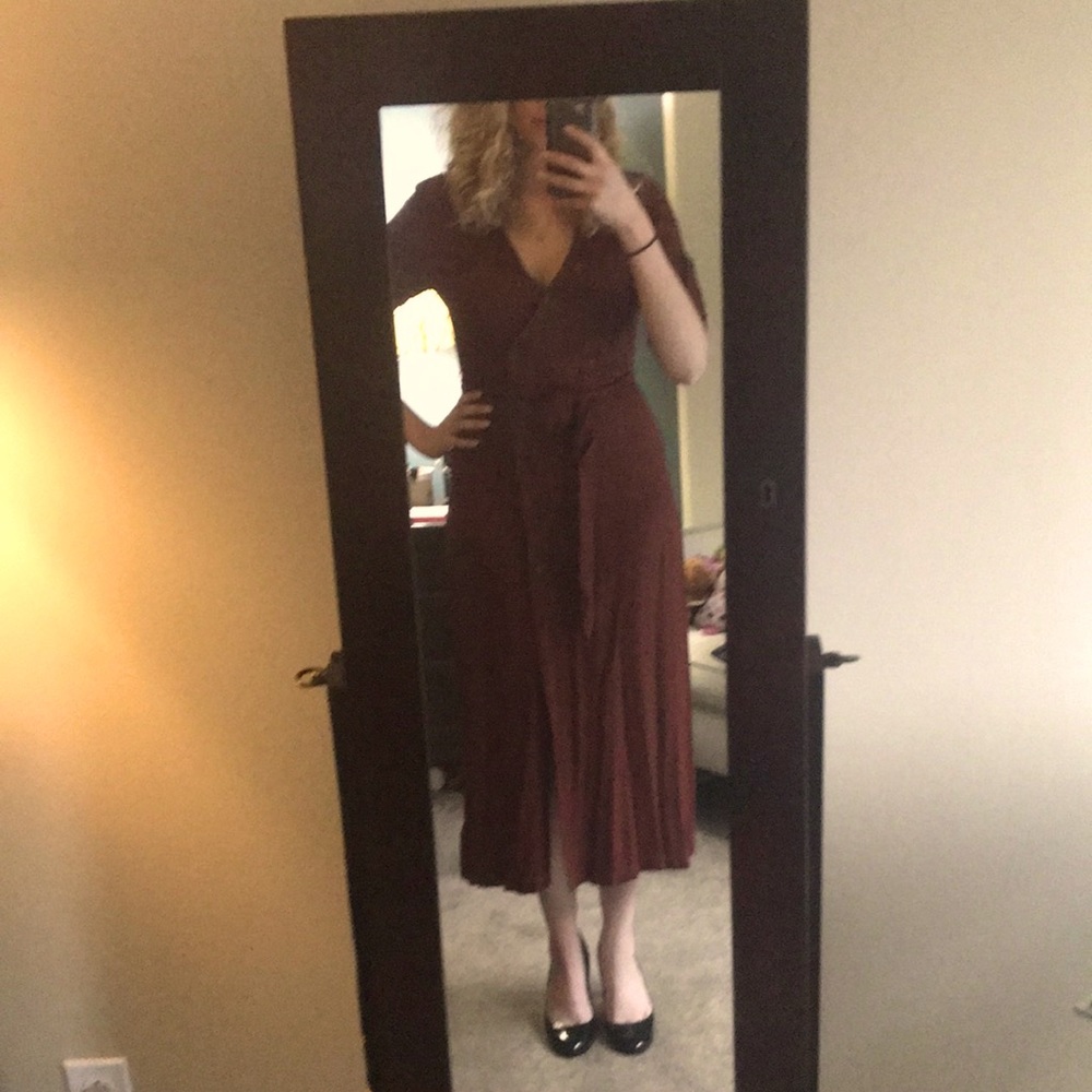 NWT BB Dakota Rust Asymmetrical Button Dress Sz 6